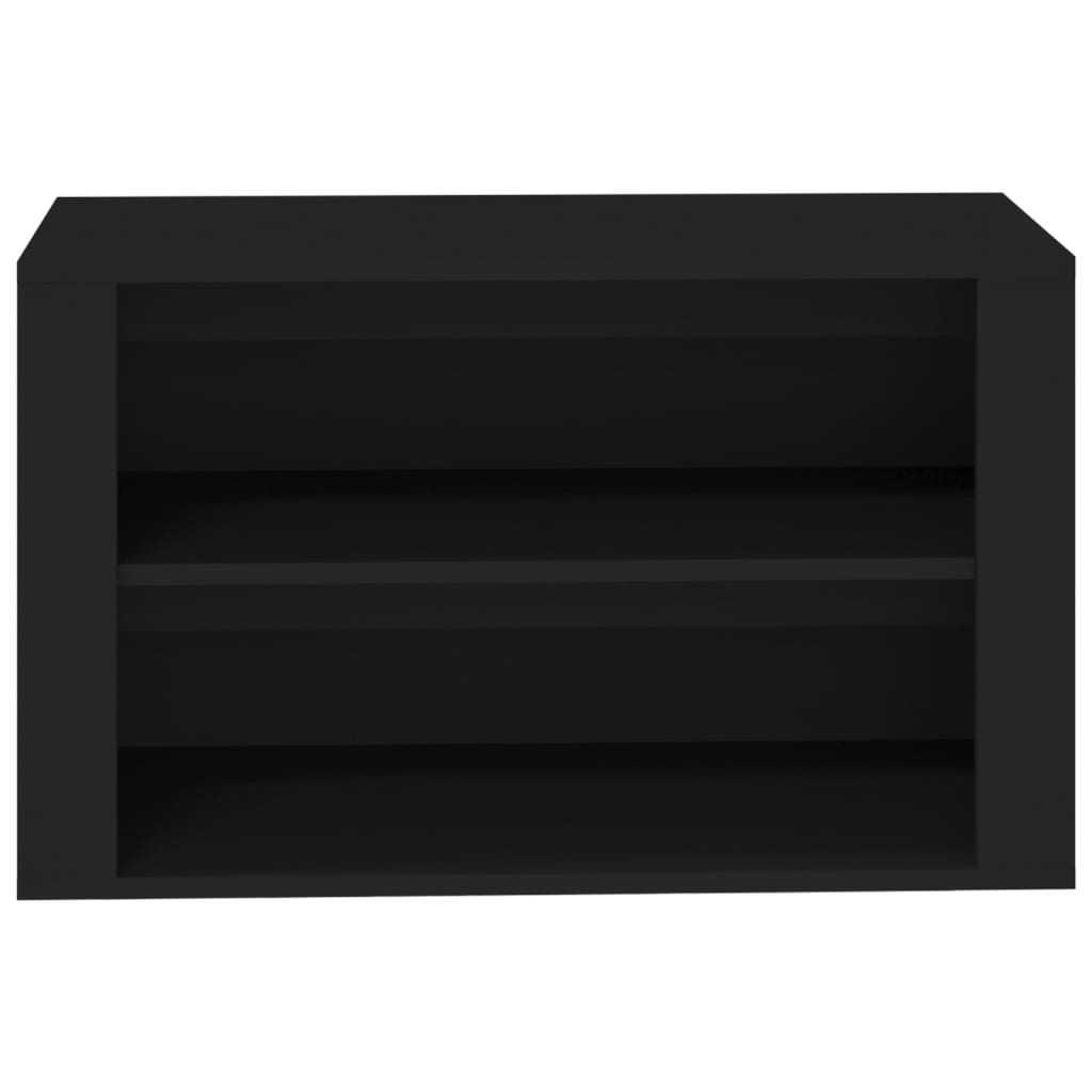 Schoenenrek 75x35x45 cm bewerkt hout zwart - AllerleiShop