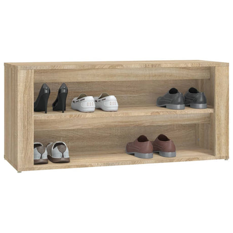 Schoenenrek 100x35x45 cm bewerkt hout sonoma eikenkleurig - AllerleiShop