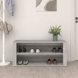 Schoenenrek 100x35x45 cm bewerkt hout betongrijs - AllerleiShop