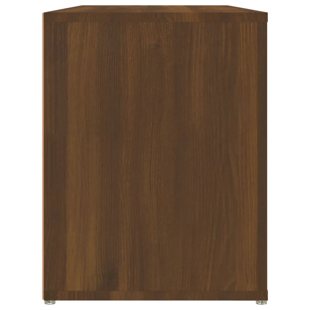 Schoenenrek 100x35x45 cm bewerkt hout bruin eikenkleur - AllerleiShop