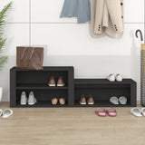 Schoenenkast 150x35x45 cm bewerkt hout zwart - AllerleiShop