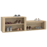 Schoenenkast 150x35x45 cm bewerkt hout sonoma eikenkleurig - AllerleiShop