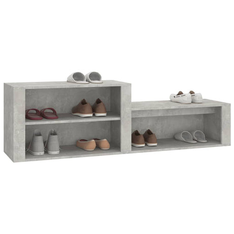 Schoenenkast 150x35x45 cm bewerkt hout betongrijs - AllerleiShop