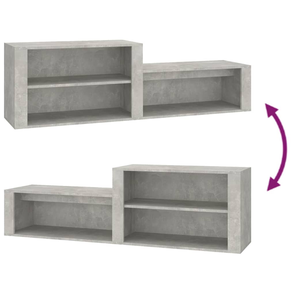 Schoenenkast 150x35x45 cm bewerkt hout betongrijs - AllerleiShop