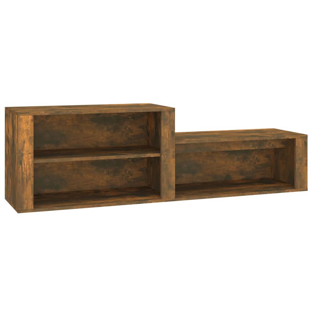 Schoenenkast 150x35x45 cm bewerkt hout gerookt eikenkleurig - AllerleiShop