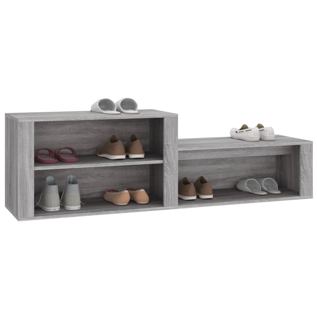 Schoenenkast 150x35x45 cm bewerkt hout grijs sonoma - AllerleiShop