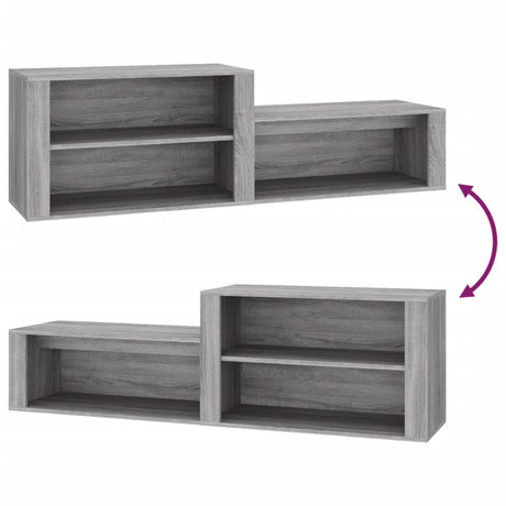 Schoenenkast 150x35x45 cm bewerkt hout grijs sonoma - AllerleiShop