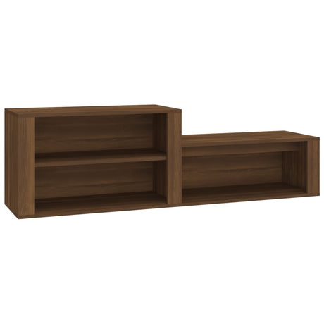 Schoenenkast 150x35x45 cm bewerkt hout bruin eikenkleur - AllerleiShop