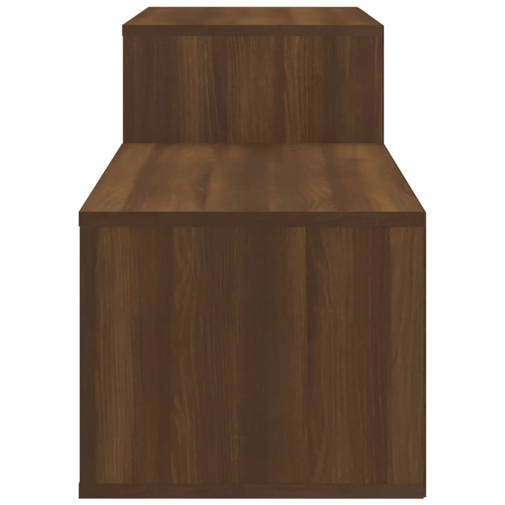 Schoenenkast 150x35x45 cm bewerkt hout bruin eikenkleur - AllerleiShop