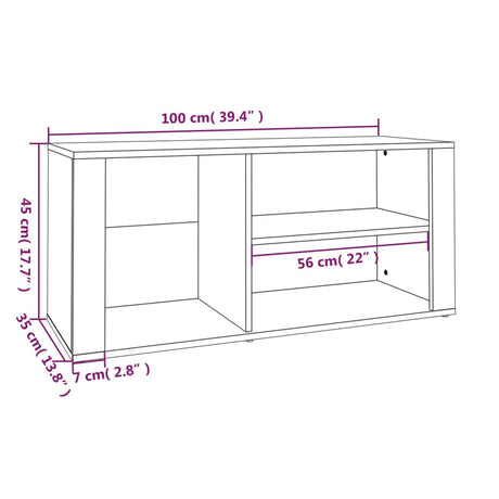 Schoenenkast 100x35x45 cm bewerkt hout sonoma eikenkleurig - AllerleiShop