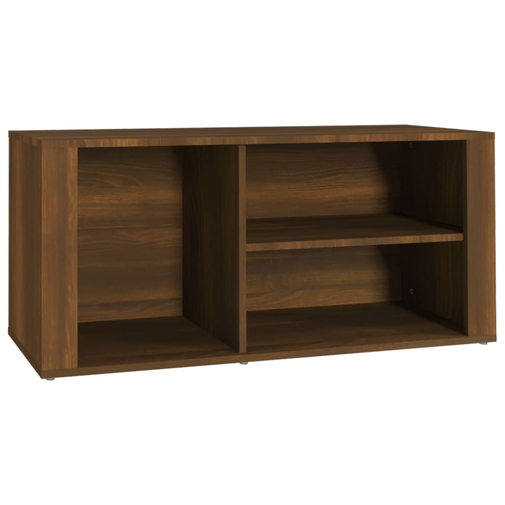 Schoenenkast 100x35x45 cm bewerkt hout bruin eikenkleur - AllerleiShop