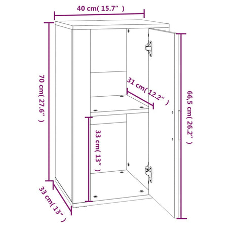 Dressoir 40x33x70 cm bewerkt hout hoogglans wit - AllerleiShop