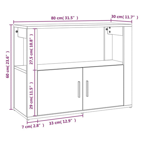 Dressoir 80x30x60 cm bewerkt hout wit - AllerleiShop