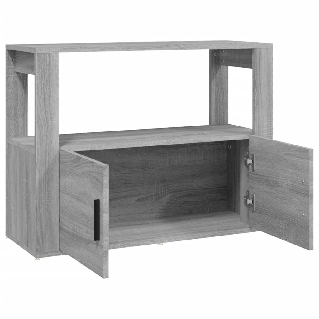 Dressoir 80x30x60 cm bewerkt hout grijs sonoma eikenkleurig - AllerleiShop