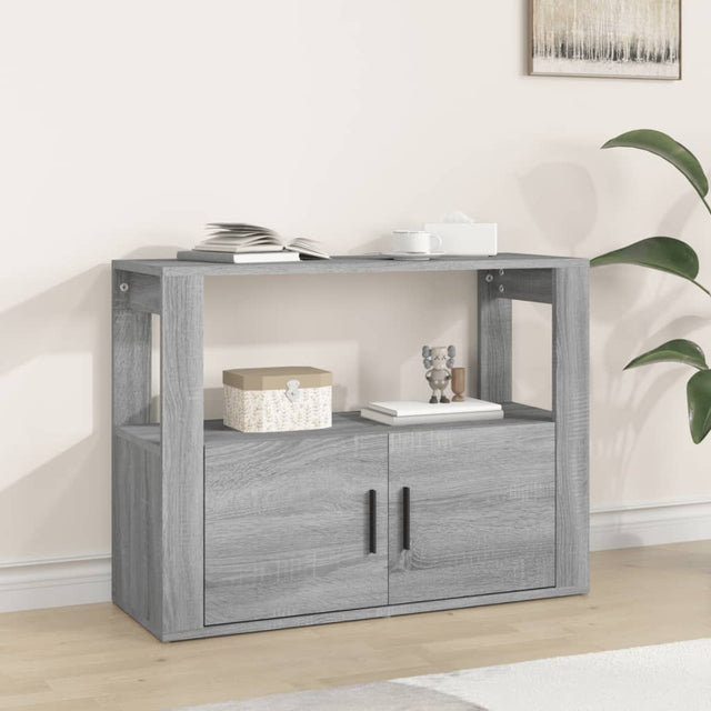 Dressoir 80x30x60 cm bewerkt hout grijs sonoma eikenkleurig - AllerleiShop