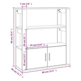 Dressoir 80x30x90 cm bewerkt hout wit - AllerleiShop