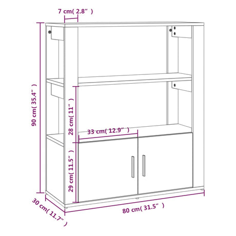 Dressoir 80x30x90 cm bewerkt hout zwart - AllerleiShop