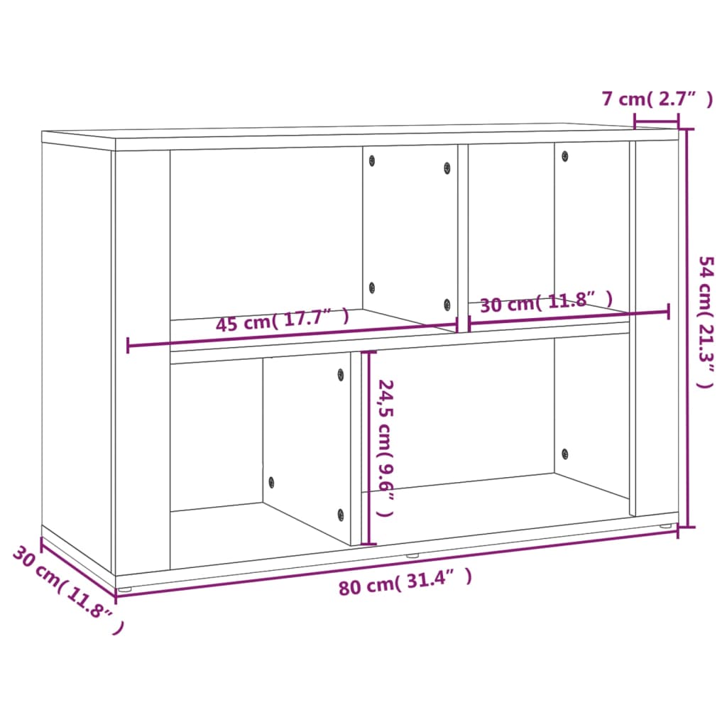 Dressoir 80x30x54 cm bewerkt hout betongrijs - AllerleiShop