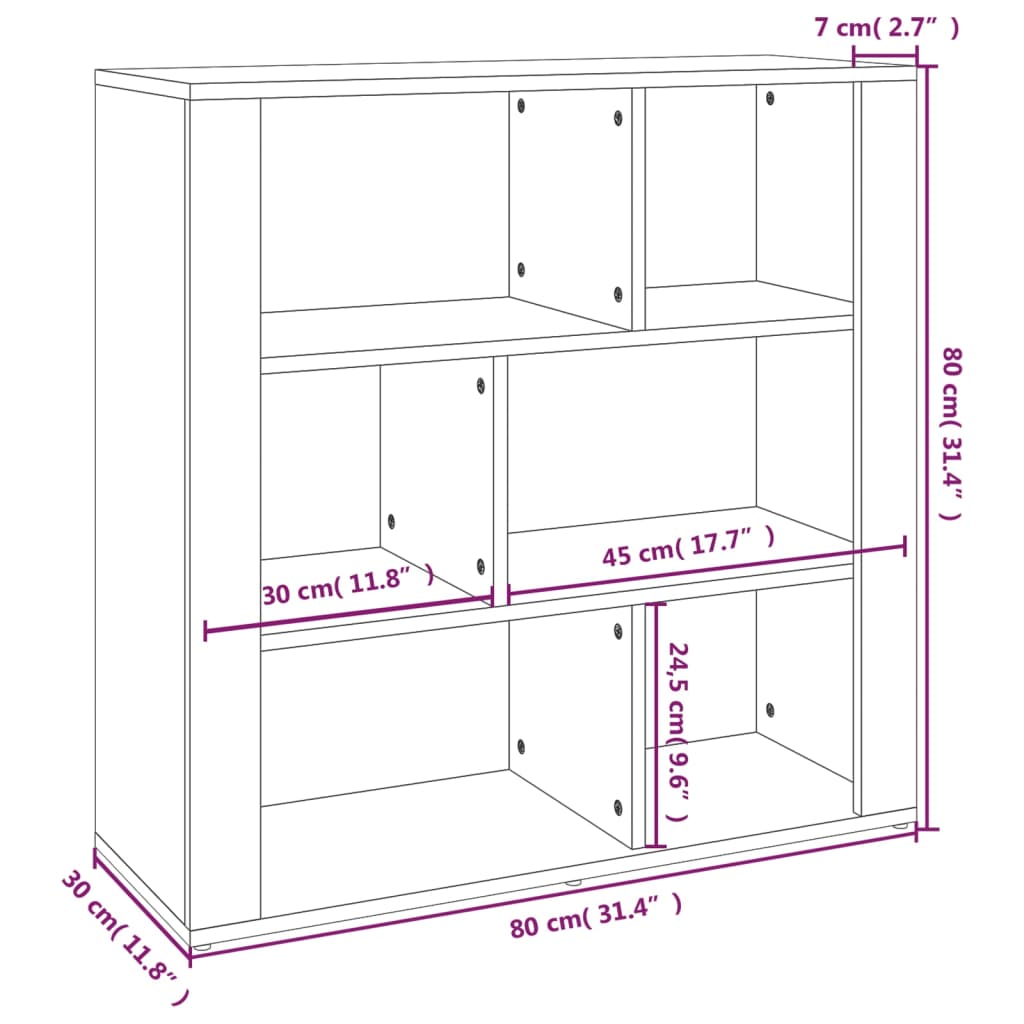 Dressoir 80x30x80 cm bewerkt hout hoogglans wit - AllerleiShop