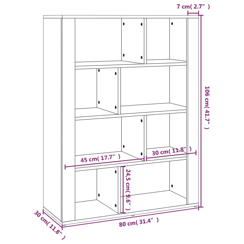 Dressoir 80x30x106 cm bewerkt hout wit - AllerleiShop