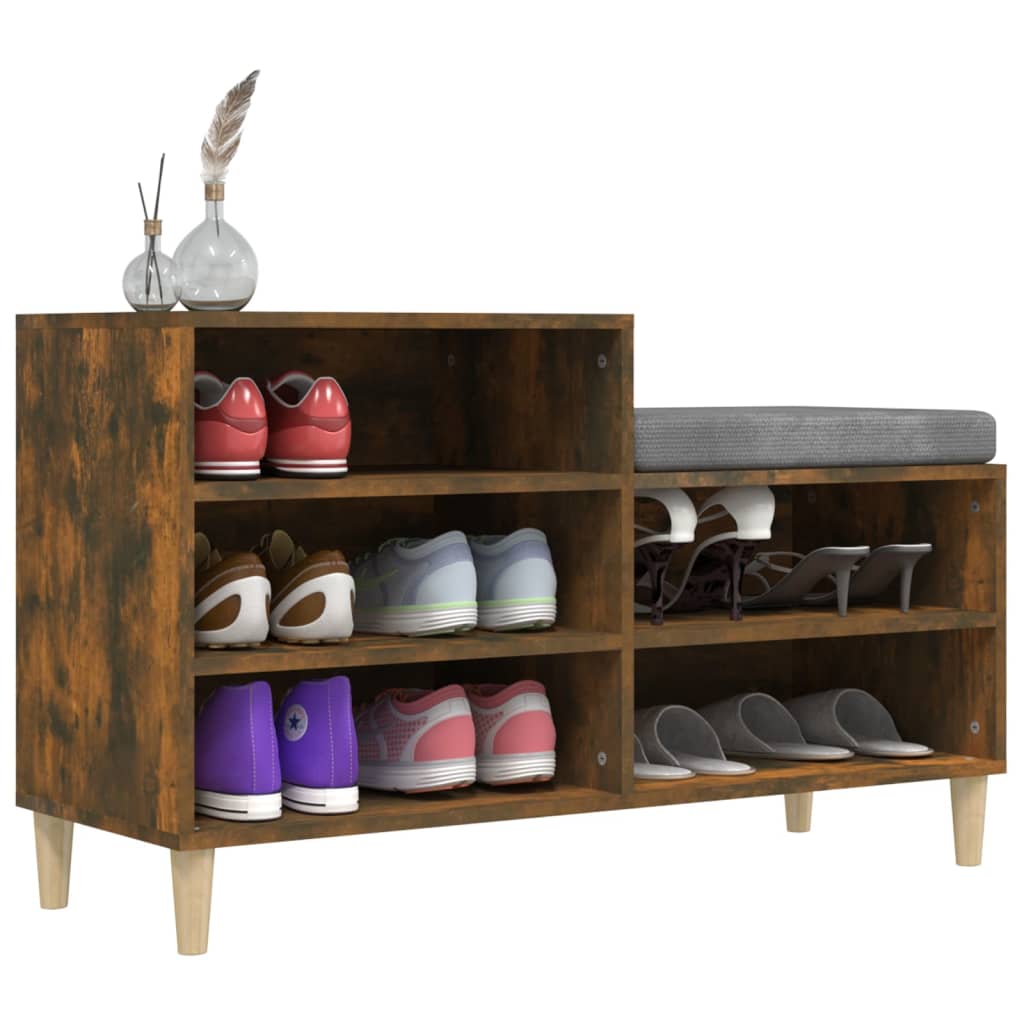 Schoenenkast 102x36x60 cm bewerkt hout gerookt eikenkleurig - AllerleiShop