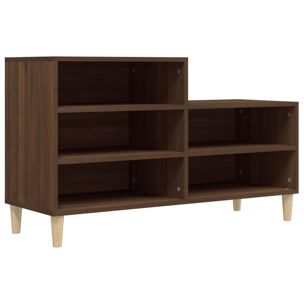 Schoenenkast 102x36x60 cm bewerkt hout bruin eikenkleur - AllerleiShop