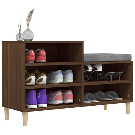 Schoenenkast 102x36x60 cm bewerkt hout bruin eikenkleur - AllerleiShop