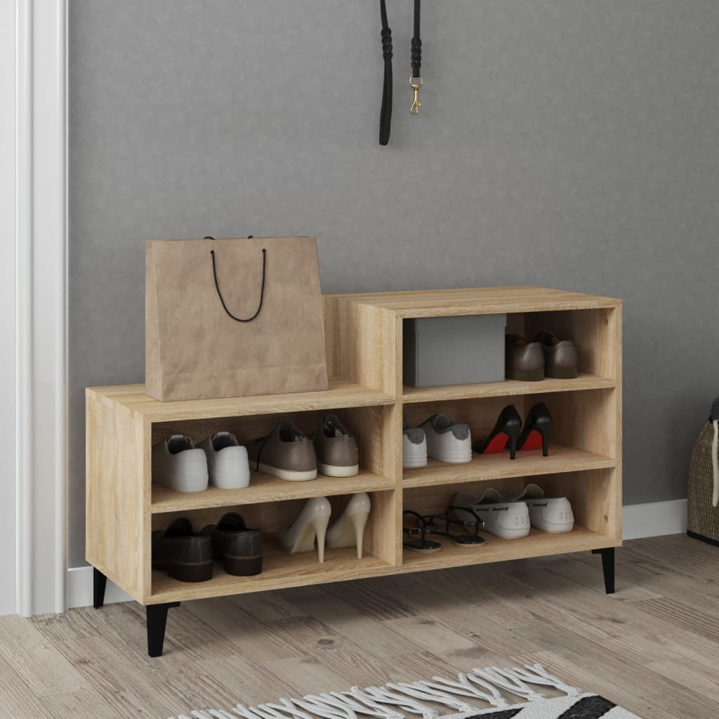 Schoenenkast 102x36x60 cm bewerkt hout sonoma eikenkleurig - AllerleiShop