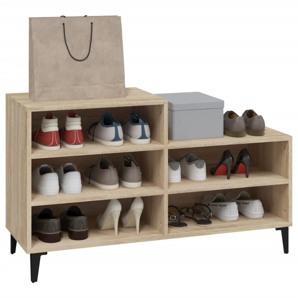 Schoenenkast 102x36x60 cm bewerkt hout sonoma eikenkleurig - AllerleiShop