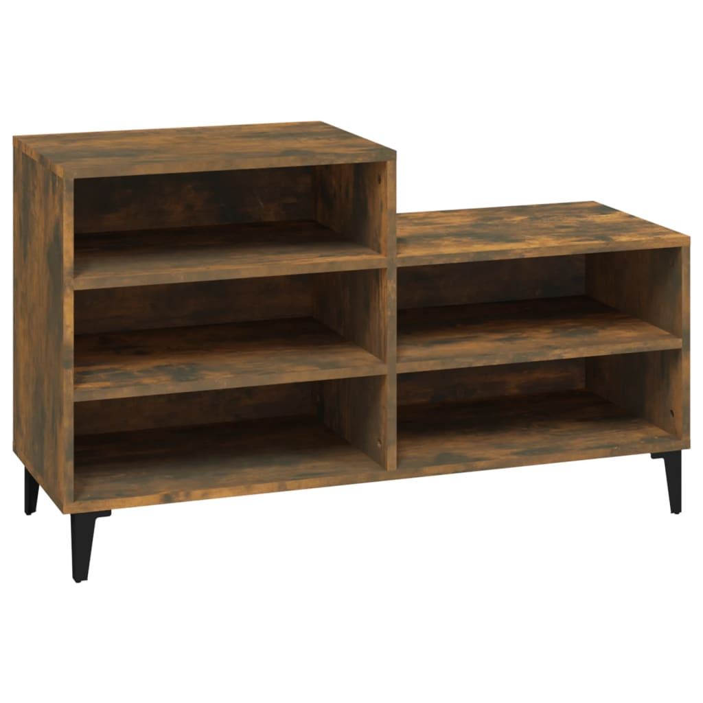 Schoenenkast 102x36x60 cm bewerkt hout gerookt eikenkleurig - AllerleiShop