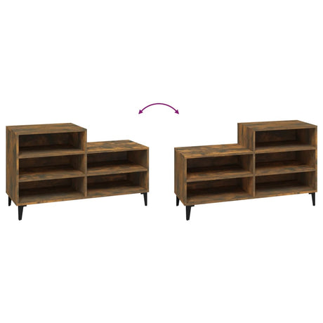 Schoenenkast 102x36x60 cm bewerkt hout gerookt eikenkleurig - AllerleiShop