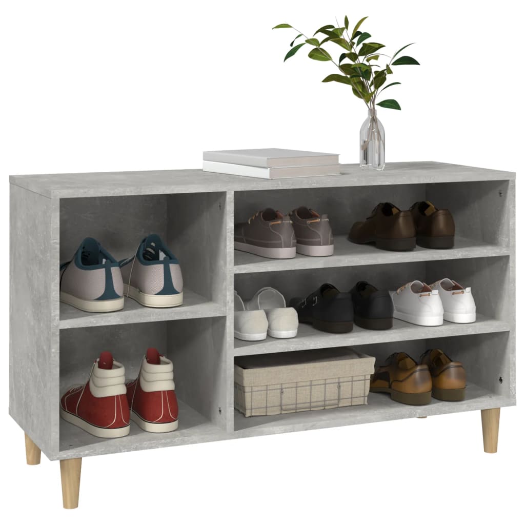 Schoenenkast 102x36x60 cm bewerkt hout betongrijs - AllerleiShop