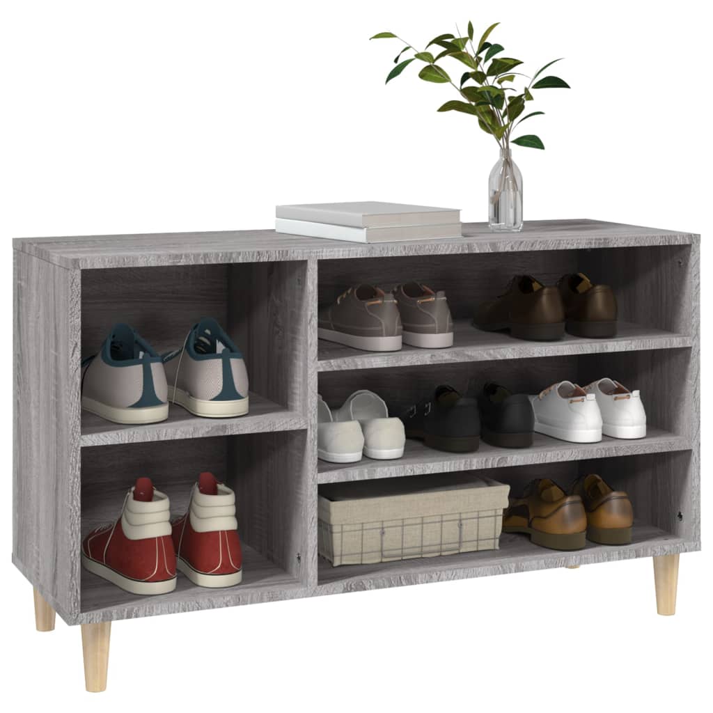 Schoenenkast 102x36x60 cm bewerkt hout sonoma grijs - AllerleiShop