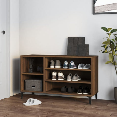 Schoenenkast 102x36x60 cm bewerkt hout bruin eikenkleur - AllerleiShop