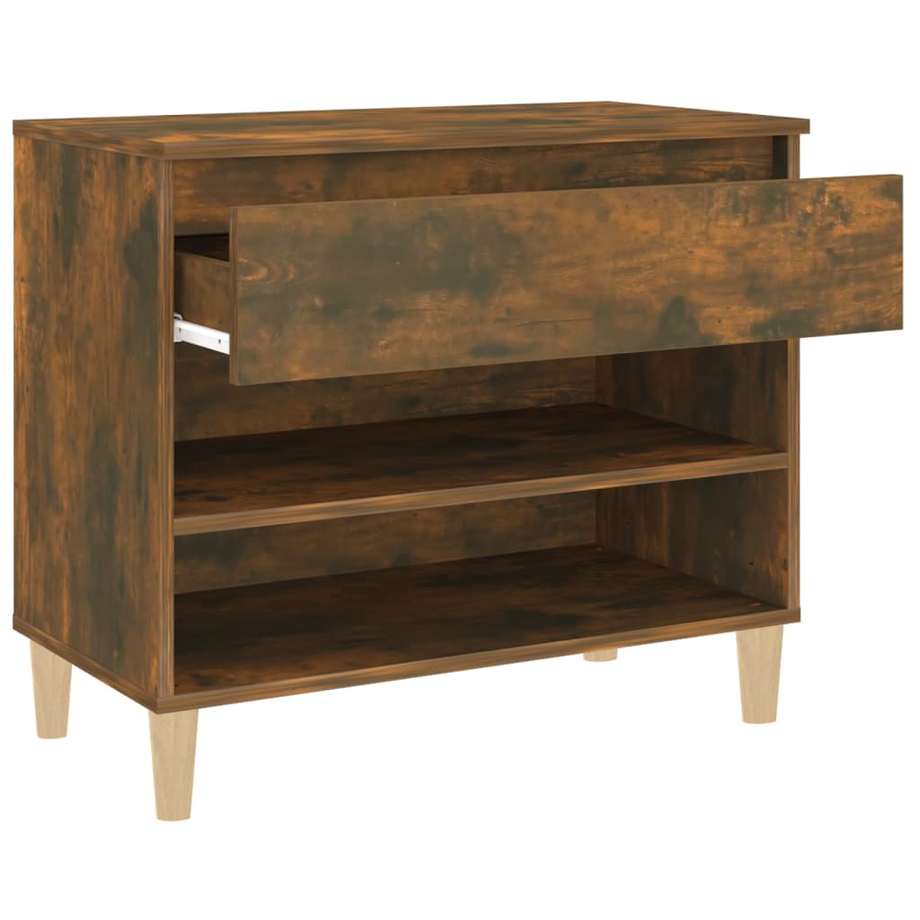 Schoenenkast 70x36x60 cm bewerkt hout gerookt eikenkleurig - AllerleiShop