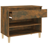 Schoenenkast 70x36x60 cm bewerkt hout gerookt eikenkleurig - AllerleiShop