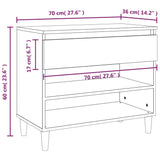 Schoenenkast 70x36x60 cm bewerkt hout gerookt eikenkleurig - AllerleiShop