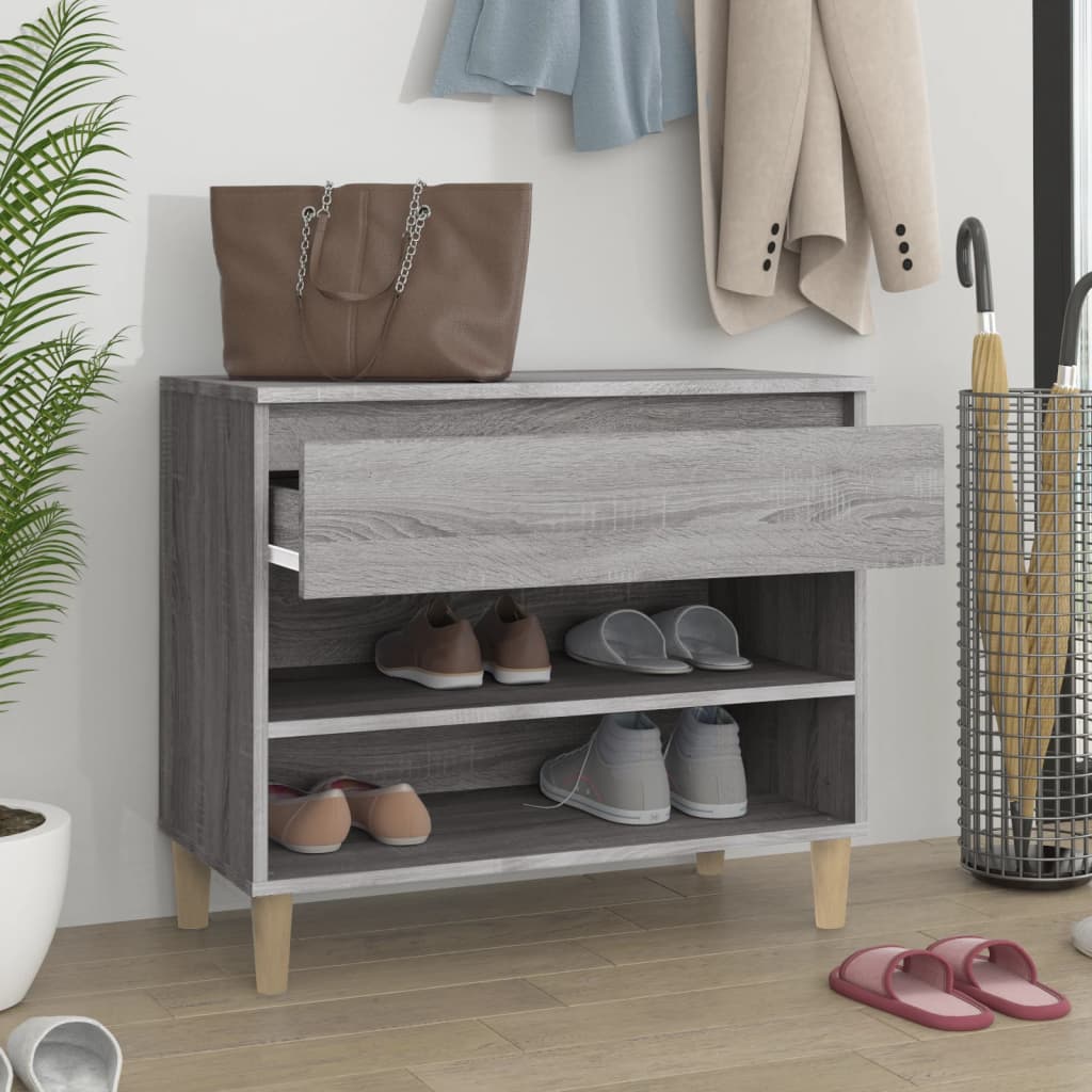 Schoenenkast 70x36x60 cm bewerkt hout sonoma grijs - AllerleiShop