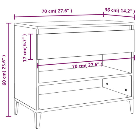 Schoenenkast 70x36x60 cm bewerkt hout betongrijs - AllerleiShop