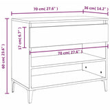 Schoenenkast 70x36x60 cm bewerkt hout gerookt eikenkleurig - AllerleiShop