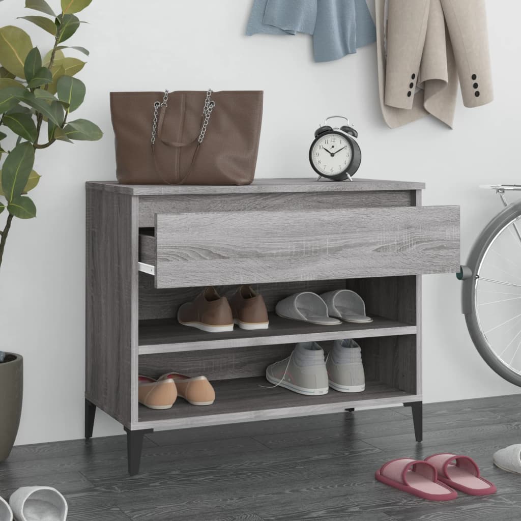 Schoenenkast 70x36x60 cm bewerkt hout sonoma grijs - AllerleiShop