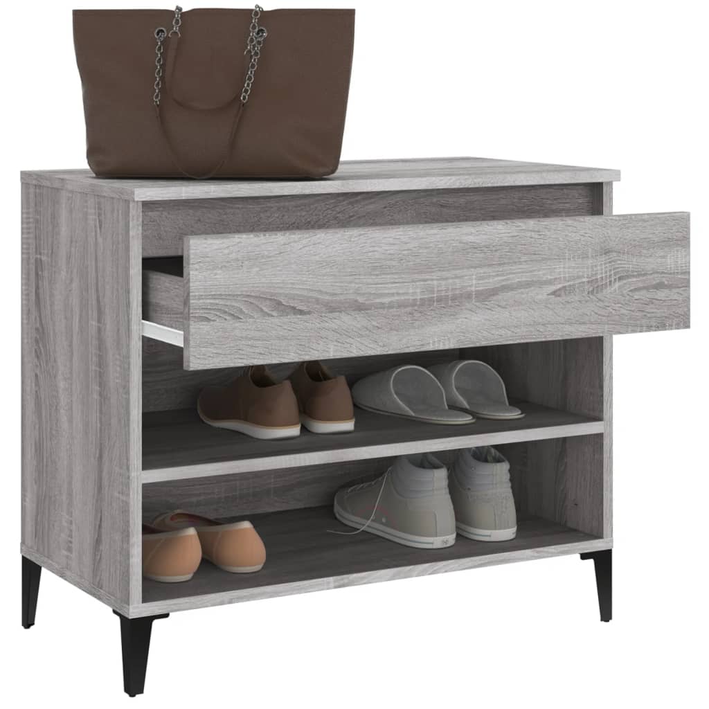 Schoenenkast 70x36x60 cm bewerkt hout sonoma grijs - AllerleiShop