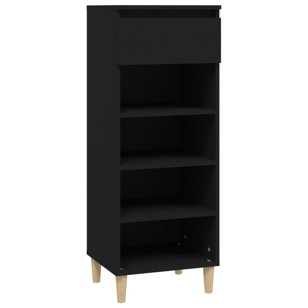 Schoenenkast 40x36x105 cm bewerkt hout zwart - AllerleiShop