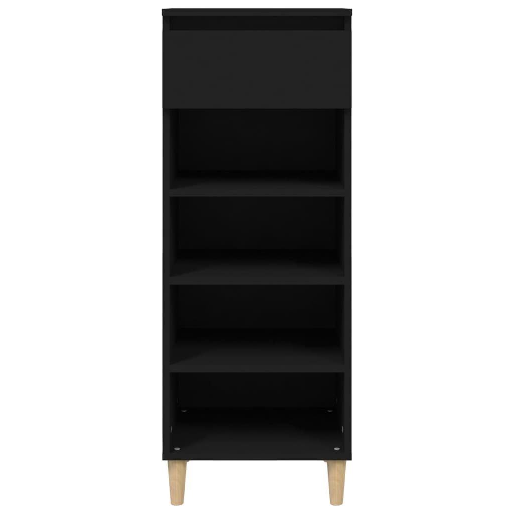 Schoenenkast 40x36x105 cm bewerkt hout zwart - AllerleiShop