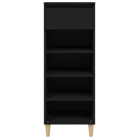 Schoenenkast 40x36x105 cm bewerkt hout zwart - AllerleiShop