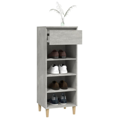 Schoenenkast 40x36x105 cm bewerkt hout betongrijs - AllerleiShop