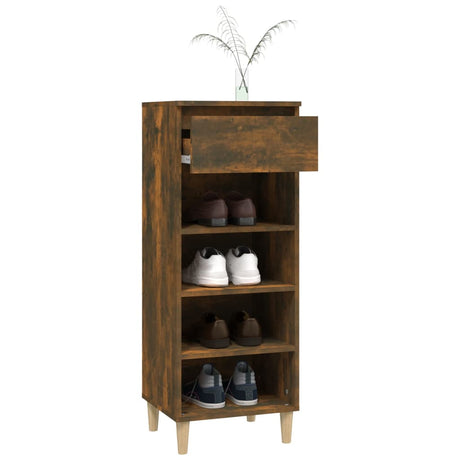 Schoenenkast 40x36x105 cm bewerkt hout gerookt eikenkleurig - AllerleiShop