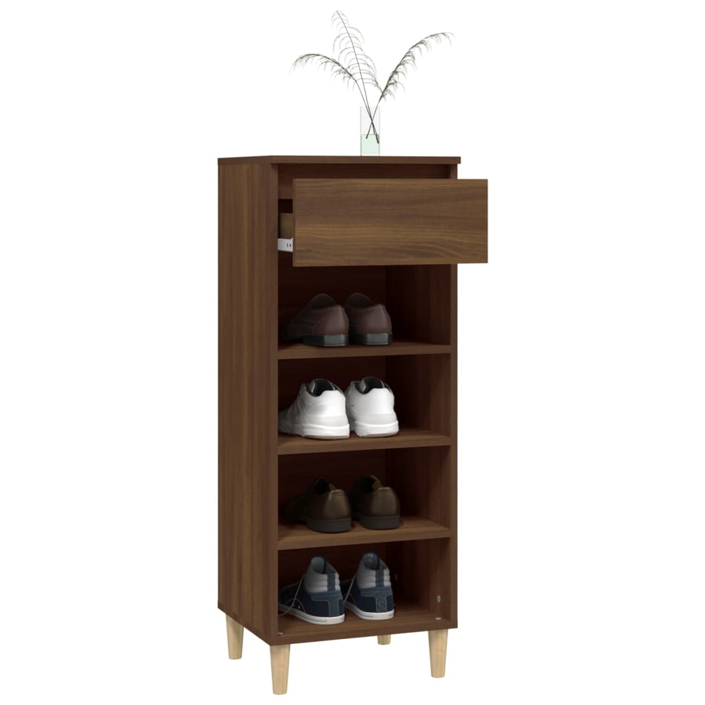 Schoenenkast 40x36x105 cm bewerkt hout bruin eikenkleur - AllerleiShop