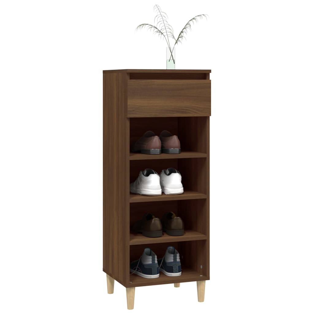 Schoenenkast 40x36x105 cm bewerkt hout bruin eikenkleur - AllerleiShop