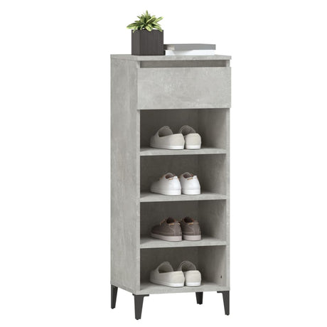 Schoenenkast 40x36x105 cm bewerkt hout betongrijs - AllerleiShop